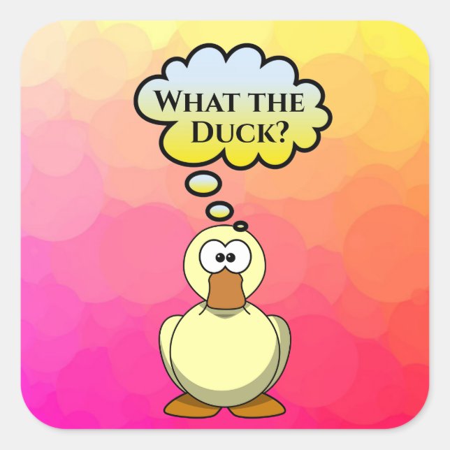 Adesivo Quadrado Que Duck? Vinheta (Frente)