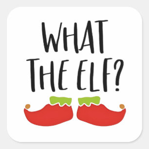 Adesivo Quadrado Que Feliz Natal Engraçado Elf Papai Noel