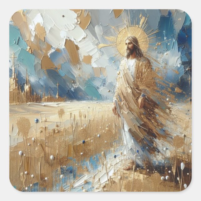 Adesivo Quadrado Que Seu Coração Não Seja Perturbado - Arte Série J (Frente)