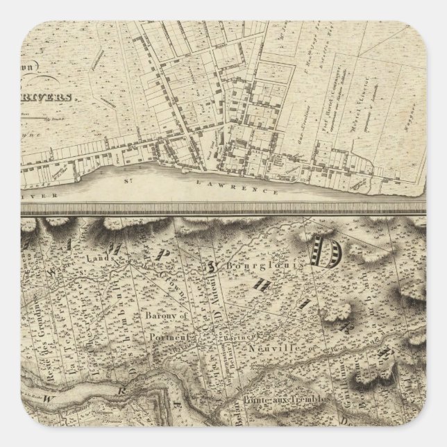 Adesivo Quadrado Quebec, Canadá 6 (Frente)