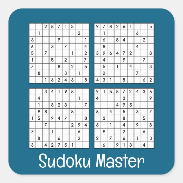 Adesivo Quadrado Quebra-cabeça Sudoku (Frente)