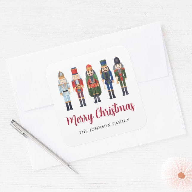 Adesivo Quadrado Quebra-Nozes Festivo Feliz Natal (Envelope)
