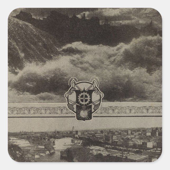 Adesivo Quadrado Quedas Inferiores, Spokane (Frente)