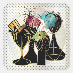 Adesivo Quadrado Queenly Hats