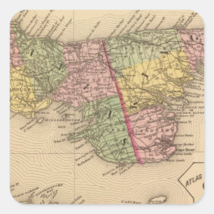 Adesivo Quadrado Queens, condados dos reis, PEI