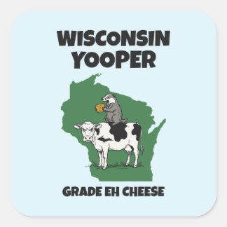 Adesivo Quadrado Queijo Eh Wisconsin Yooper Engraçado Vaca