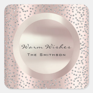 Adesivo Quadrado Queijo Quente Rosa de Natal de Ano Novo