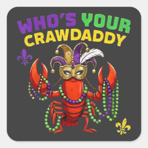 Adesivo Quadrado Quem é o seu Crawdaddy Lagostim Palhaço Contas Div