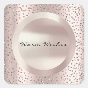 Adesivo Quadrado Quente Rosa de pérola de Natal