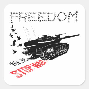 Adesivo Quadrado Queremos paz mundial, parem a guerra