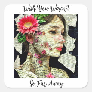 Adesivo Quadrado Queria que você não estivesse tão longe