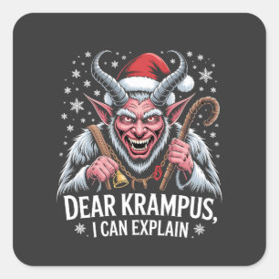Adesivo Quadrado Querido Krampus, posso explicar Papais noeis de Na