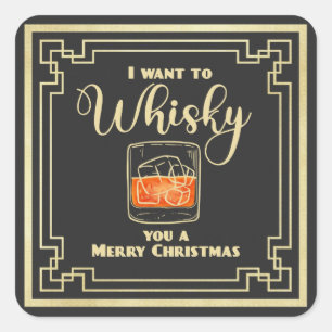 Adesivo Quadrado Quero te dar um cartão de nota de natal feliz