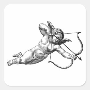 Adesivo Quadrado Querubim Antigo Amor Cupido