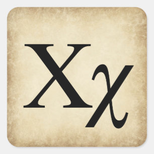 Adesivo Quadrado Qui da letra do alfabeto grego