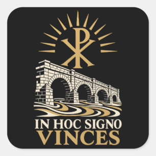 Adesivo Quadrado Qui Rho Ponte Milviano In Hoc Signo Vinces