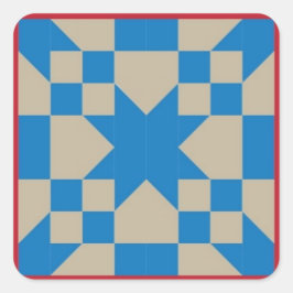 Adesivo Quadrado Quilt Block Sticker - Road to Oklahoma (red/blue)