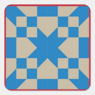 Adesivo Quadrado Quilt Block Sticker - Road to Oklahoma (red/blue)