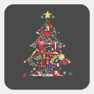 Adesivo Quadrado Quilter Merry Christmas Árvore Bloco de Colcha Qui