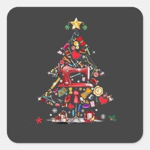 Adesivo Quadrado Quilter Merry Christmas Árvore Bloco de Colcha Qui
