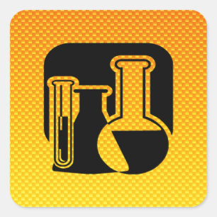 Adesivo Quadrado Química Amarela Laranja