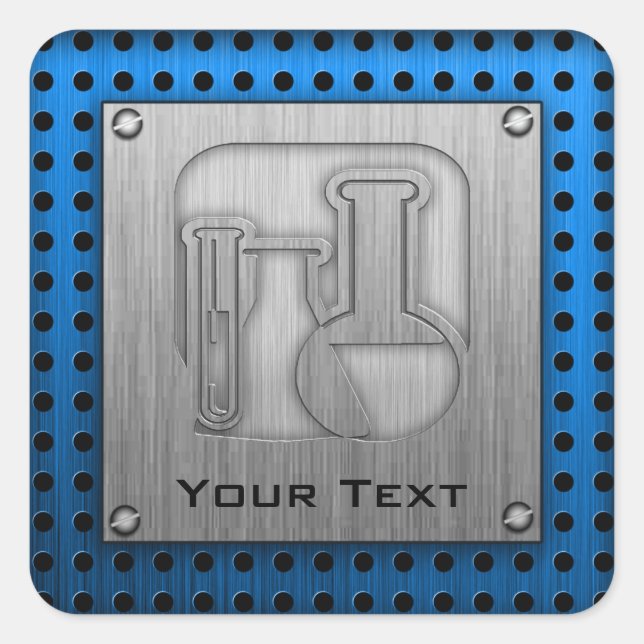 Adesivo Quadrado Química com aspecto metálico escovado (Frente)