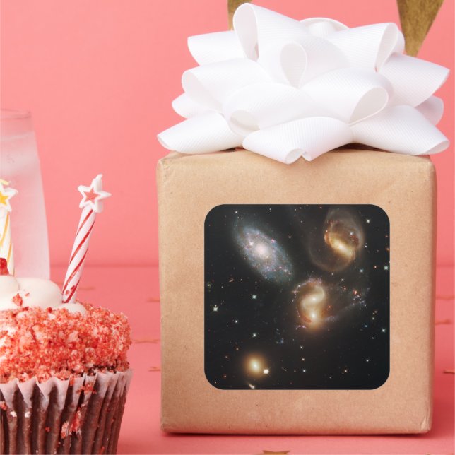 Adesivo Quadrado Quinteto de Stephan: Uma Galáxia Galáctica Naufrag (Festa)