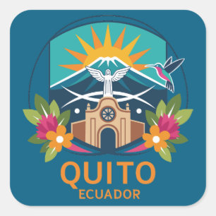 Adesivo Quadrado Quito Equador América do Sul
