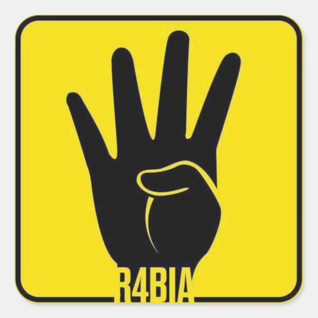 Adesivo Quadrado R4BIA, Egypt free, alto Killing Innocents (Frente)