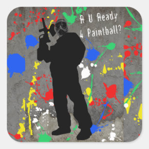 Adesivo Quadrado R U aprontam o Paintball 4?