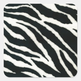 Adesivo Quadrado RAB Rockabilly Estampa de Zebra Preto & Branco