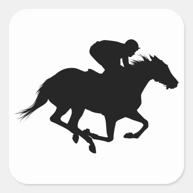 Adesivo Quadrado Race Horse Silhouette (Frente)