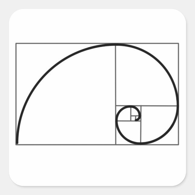 Adesivo Quadrado Rácio Fibonacci (Frente)