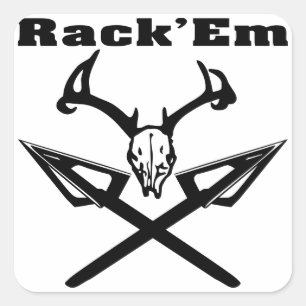 Adesivo Quadrado Rack'em Deer Skull & Arrows