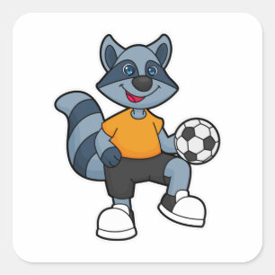 Adesivo Quadrado Racoon com jogador de futebol