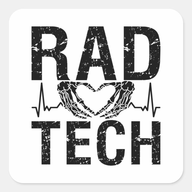 Adesivo Quadrado Rad Tech Medicine Technologist Xray Radiology Tech (Frente)