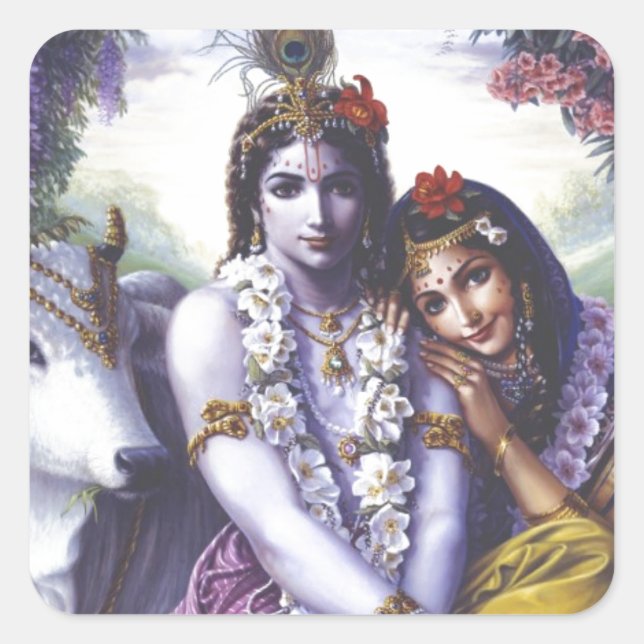 Adesivo Quadrado Radha e Krishna (Frente)