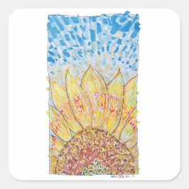 Adesivo Quadrado Radiant Bloom Sunflower