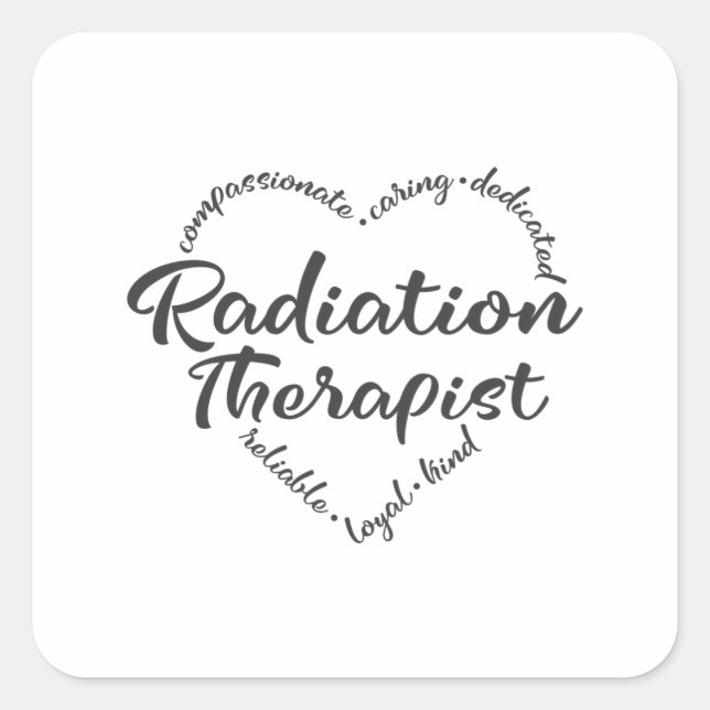 Adesivo Quadrado Radiation Therapist, radiation oncology (Frente)