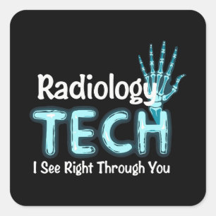 Adesivo Quadrado Radiologia Tech Humor X Ray