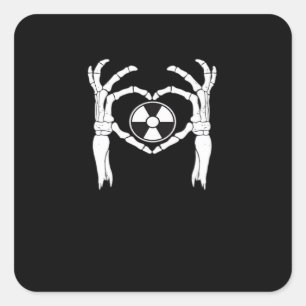Adesivo Quadrado Radiologia X-Ray Tech Coração Formatação Mãos D