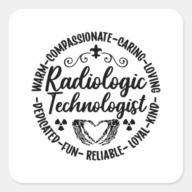 Adesivo Quadrado Radiologic Technologist Nurse Xray Radiology Tech (Frente)