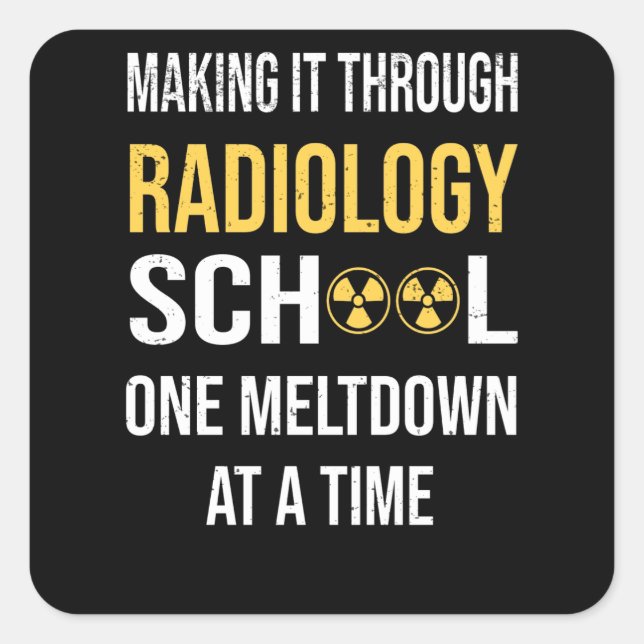 Adesivo Quadrado Radiologista do Técnico de Saúde de Raio-X (Frente)