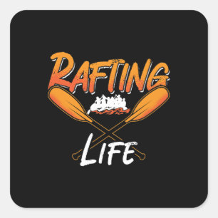 Adesivo Quadrado Rafando Raft Kayak Paddling Canoagem