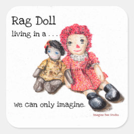 Adesivo Quadrado Rag Doll em vida, Stickers