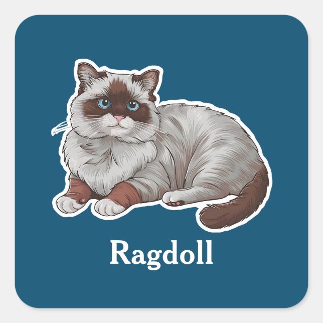 Adesivo Quadrado Ragdoll (Frente)