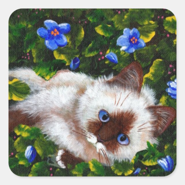Adesivo Quadrado Ragdoll Cat Stickers (Frente)
