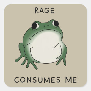 Adesivo Quadrado Rage Me Consome Sapo Lago Meme Vintage Natureza