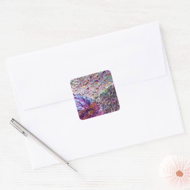 Adesivo Quadrado Rainbow Aura Crystals (Envelope)