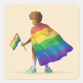 Adesivo Quadrado Rainbow Boy LGBT Sticker